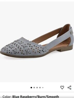 White Mountain Blue Raspberry Laser-Cut Slingback Flats